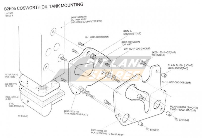 COSWORTH OIL TANK MOUNTING